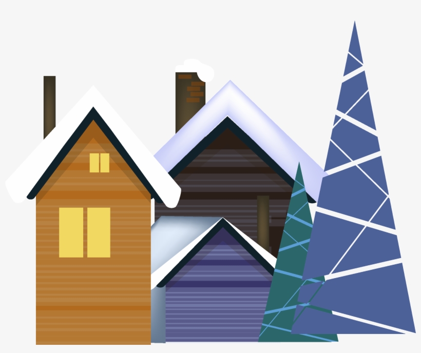 Vector Snow Snowing Reflection Png And Image - House, transparent png #9681528