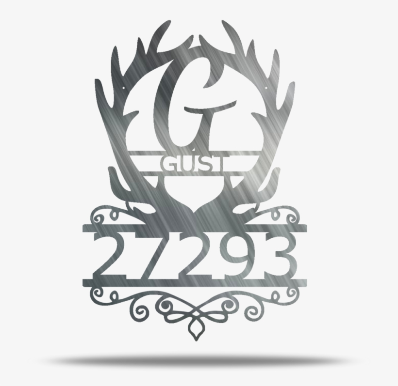 Antler Address, Initial, & Name Customizable Metal - Antler, transparent png #9682029