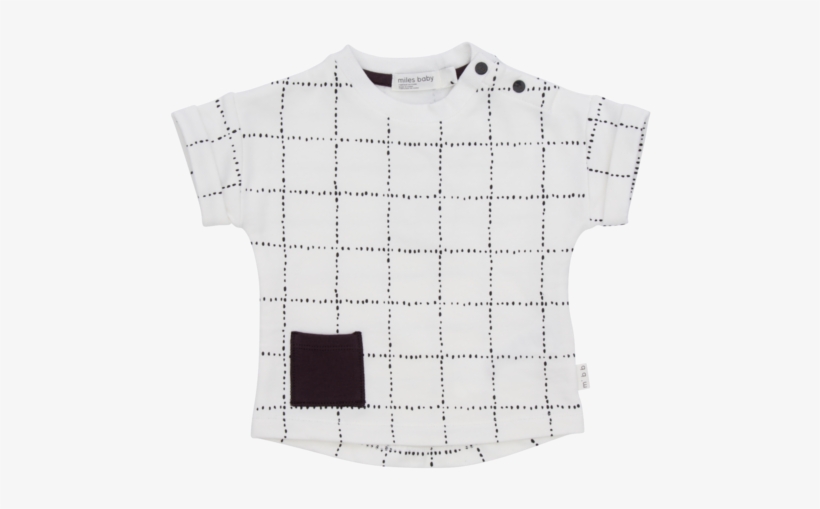 White Grid Tee - Blouse, transparent png #9682242