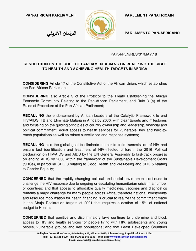 Publication - Pan African Parliament, transparent png #9682735