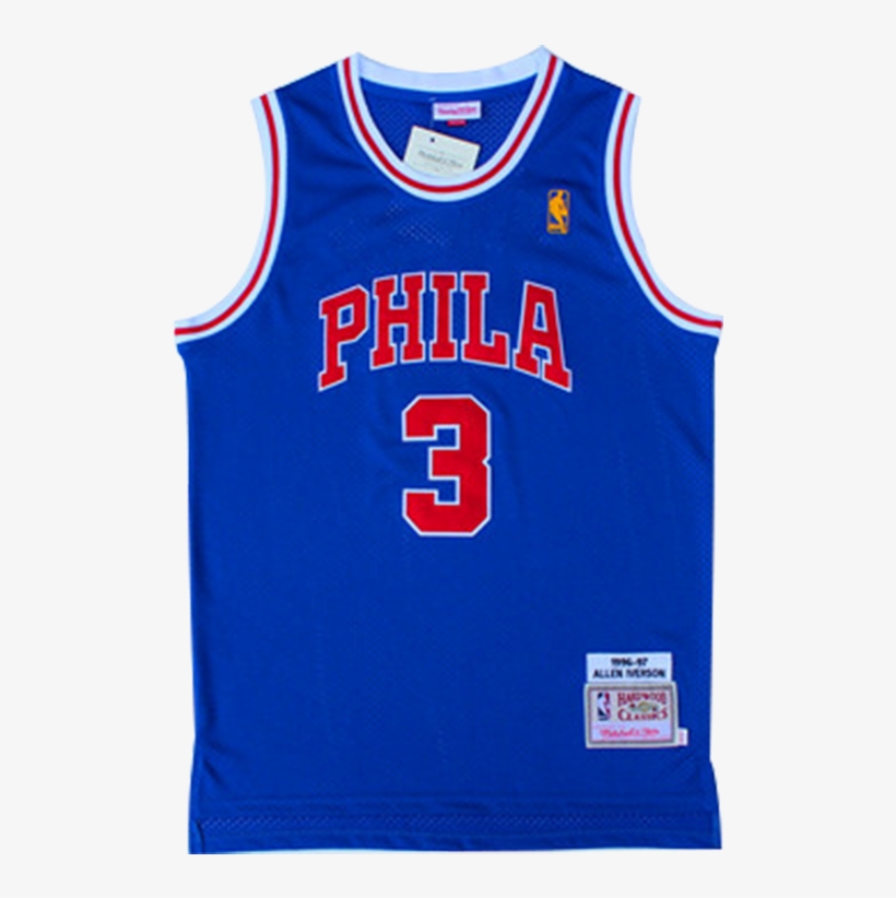 Camisa Philadelphia 76ers Allen Iverson - Sports Jersey, transparent png #9683861