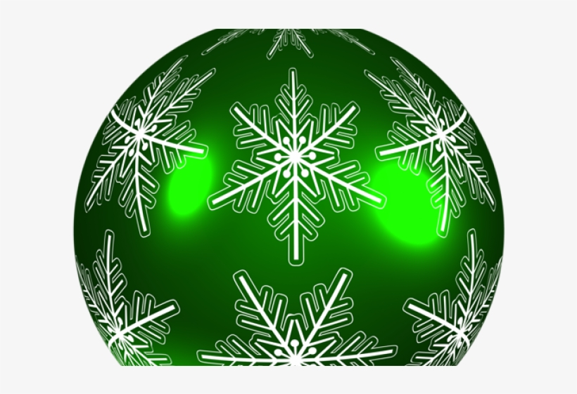 Snowflake Clipart Embellishment - Green Christmas Ball Png, transparent png #9683917