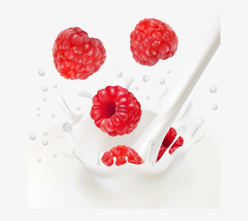 Raspberries With Milk - Малина Сливки, transparent png #9684235