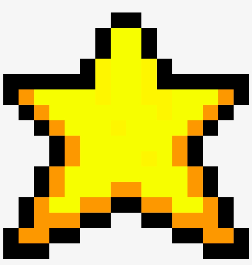Mario Star - Star Pixel Art Minecraft, transparent png #9686813