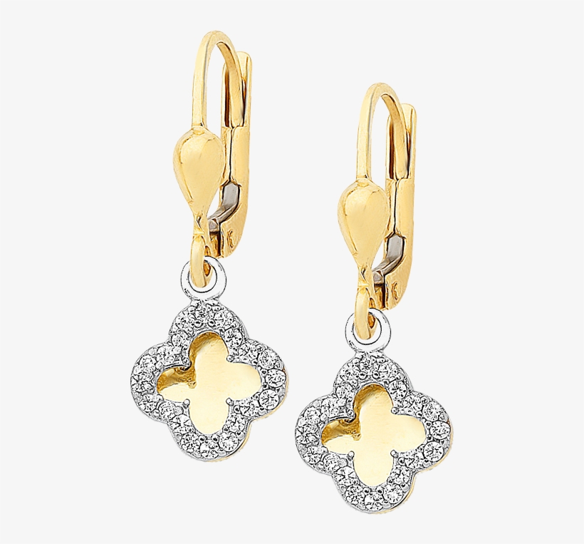 9ct Yellow Gold Four Leaf Clover Earrings - Earrings, transparent png #9689363