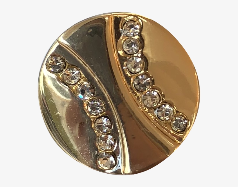 Golden Disc With Rhinestone Curves Diy - Ring, transparent png #9690119