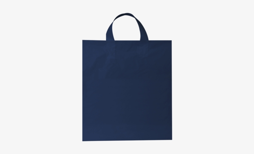 Small Navy Plastic Bags With Soft Loop Handles - Tote Bag, transparent png #9690541