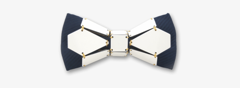 Geometry Bee In Gold Line Blue White Bow Tie - Belt, transparent png #9690800