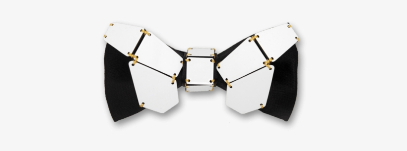 Geometry Butterfly In Gold Line Black White Bow Tie - Handbag, transparent png #9691081