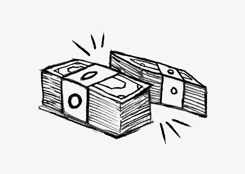 Consumer Rights Basics - Money Stacks Black And White Transparent, transparent png #9692663