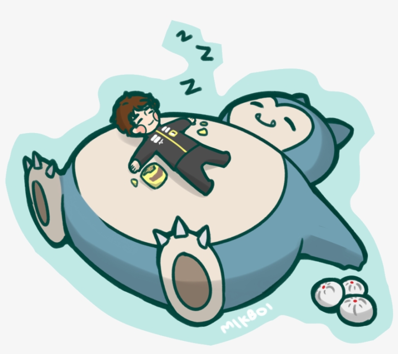 Shoom Taking A Nap With Snorlax - Cartoon, transparent png #9693412