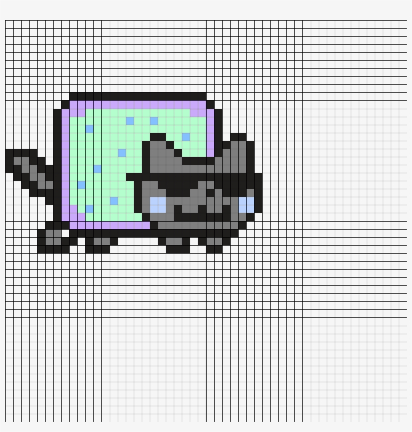 Nyan Cat Jazz Perler Bead Pattern - Printable Nyan Cat, transparent png #9694818