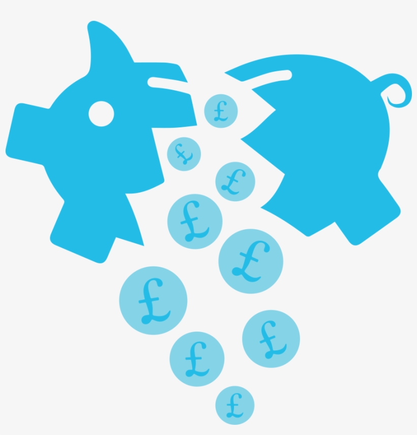 Broken Piggy Bank Png - Broken Piggy Bank Blue, transparent png #9695327