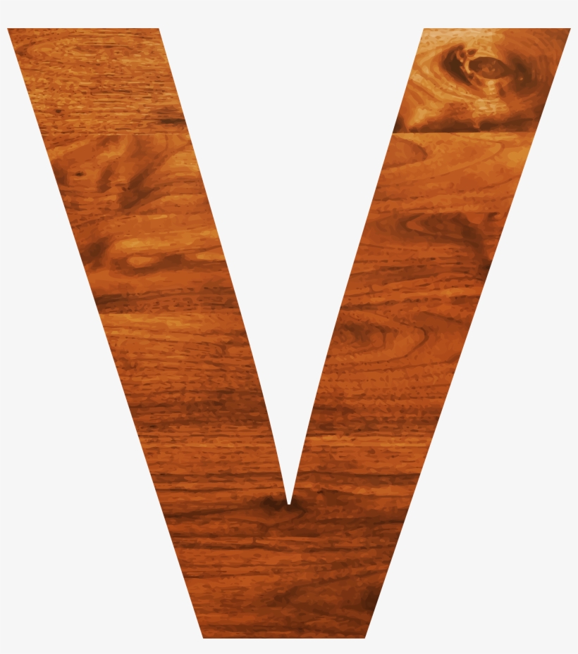 Big Image - Clipart Letter Wood V, transparent png #9695853