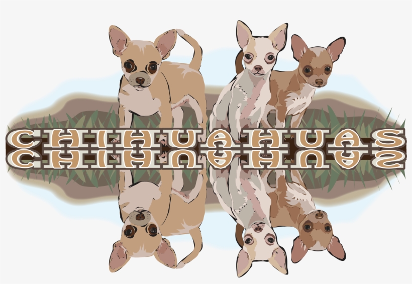 An Illustration Of Three Chihuahua's Grouped On A Small - Chihuahua, transparent png #9695893