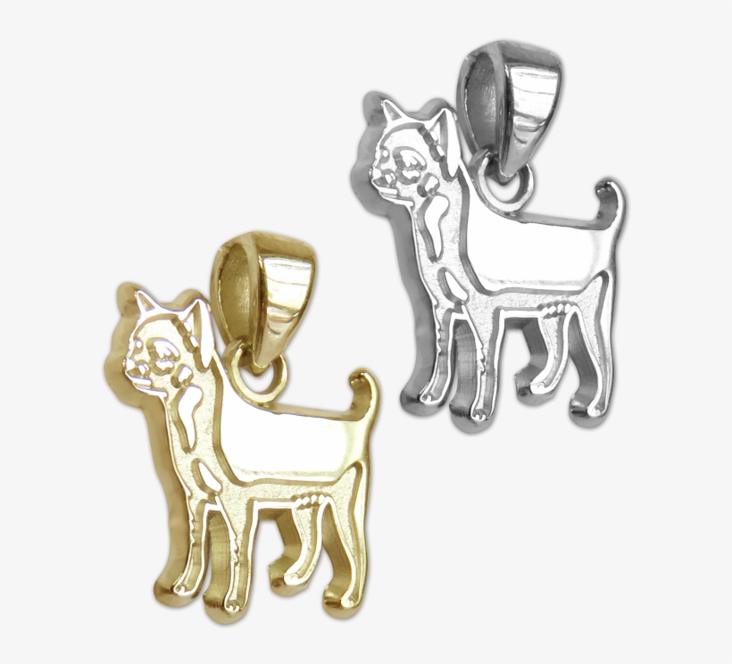 Smooth Chihuahua Charm Or Pendant In Sterling Silver - Cartoon, transparent png #9696011