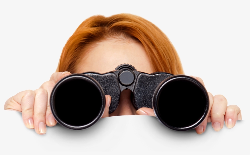 Phone Royalty-free Binoculars Services Design Interior - Chica Con Binoculares, transparent png #9697308