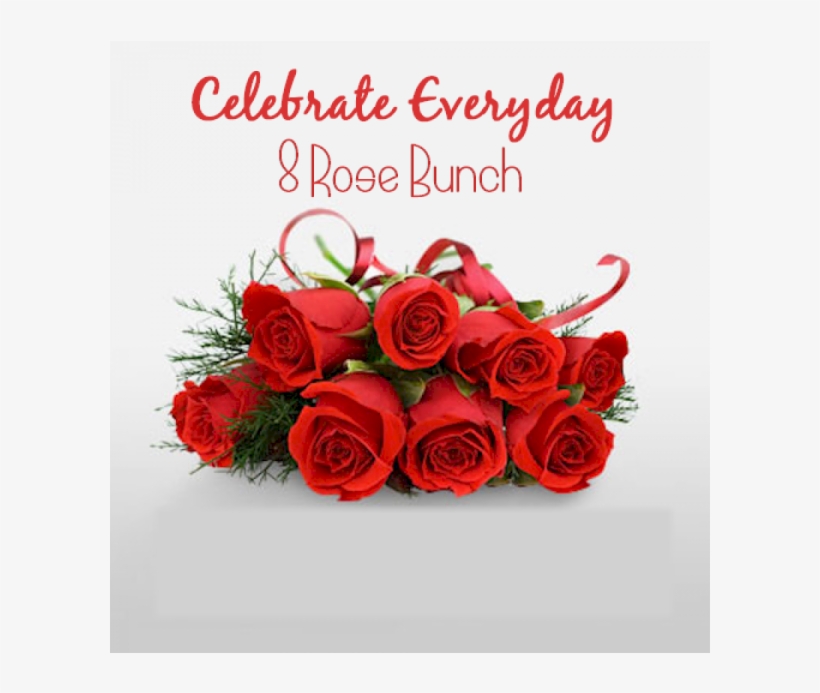 8 Roses Bunch - All Colours Rose Full Hd, transparent png #9698915