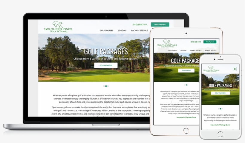 Southern Pines Golf & Travel Web Design // Image Design - Website, transparent png #9699187