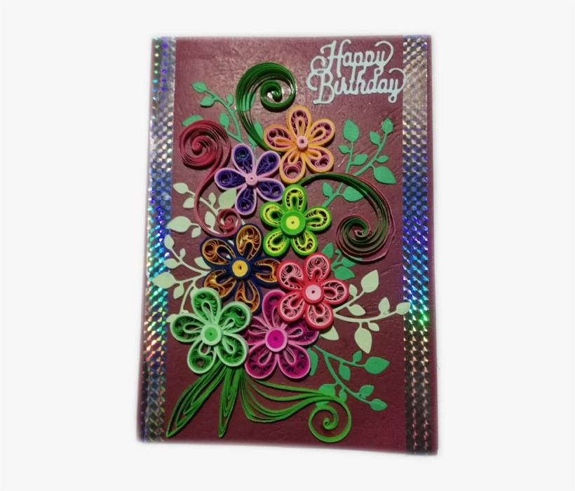 Greeting Card Flower Bunch With Light Brown Background - Floral Design, transparent png #9699219