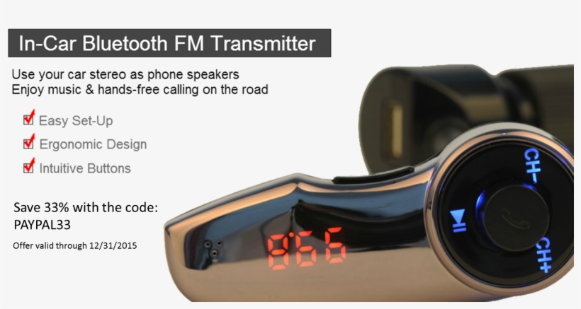 33% Off Bluetooth Fm Transmitter - Camera Lens, transparent png #9699281