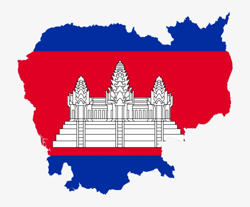 Cambodia Map With Flag, transparent png #9699498