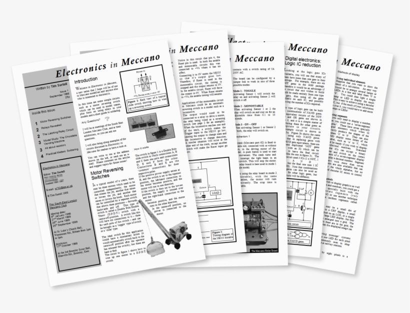 A Collage Of Electronics In Meccano Magazines - Document, transparent png #9699697