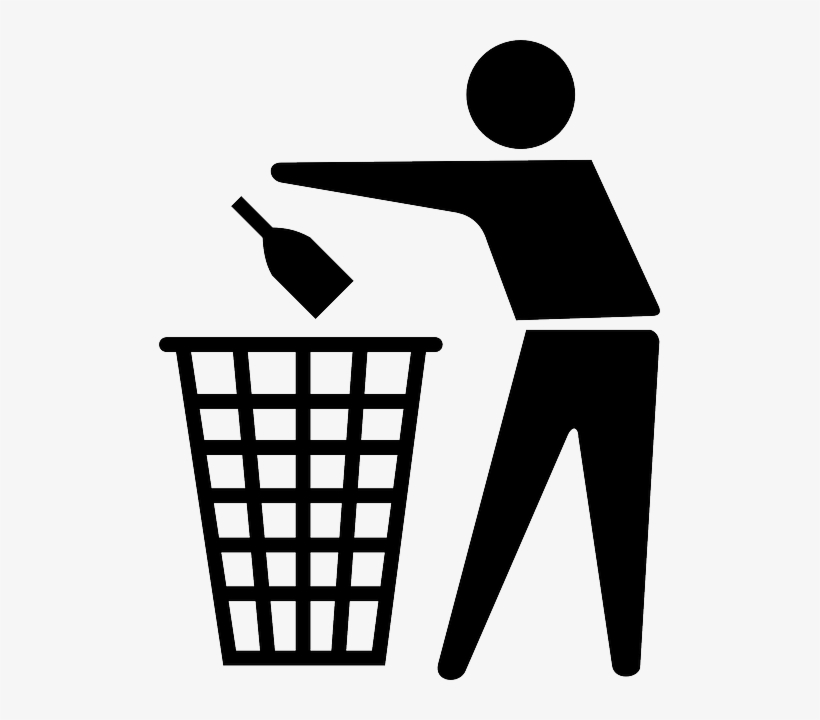Trashcan, Bottle, Drop, Trash, Garbage, Bin, Recycling - Throw In Dustbin Logo, transparent png #970927