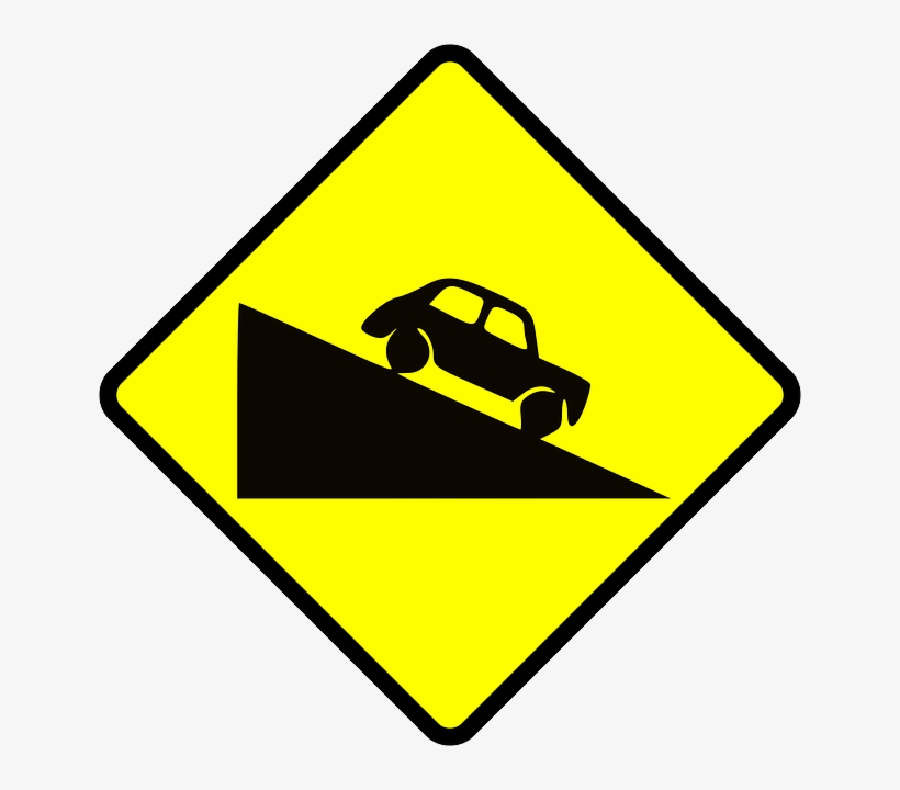 Sign, Signs, Traffic, Road, Hill, Caution, Steep, Slope - New Zealand, transparent png #971277
