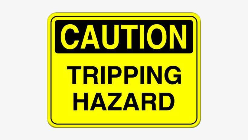 Caution Sign Tripping Hazard - Seton 3036c Hazard Warning Labels-caution Electrical, transparent png #971410