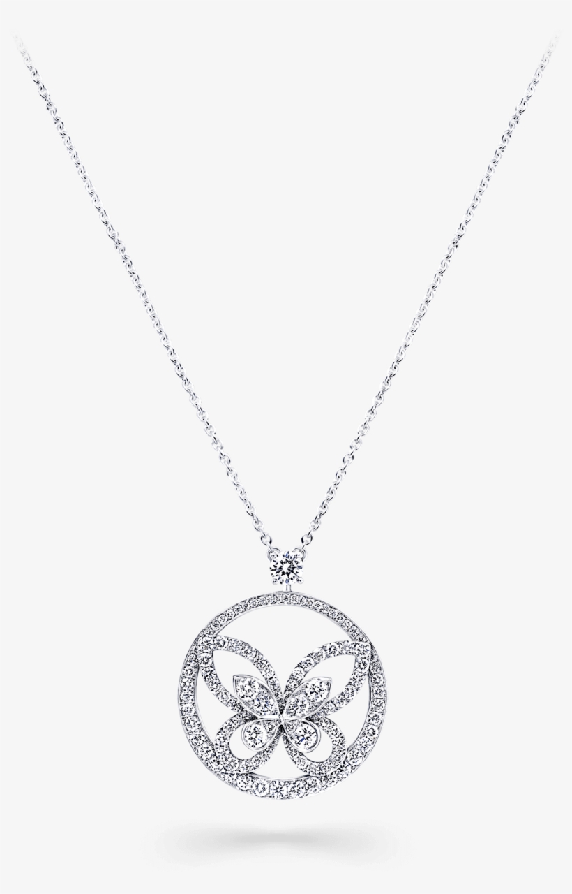 A Graff Butterfly Silhouette Necklace Featuring A Butterfly - Locket, transparent png #971803