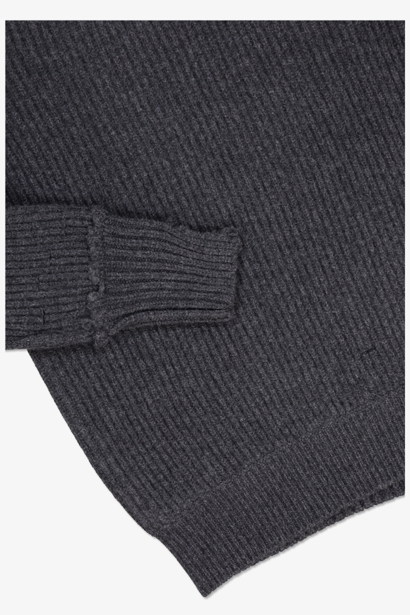 Distressed Yak Cashmere V-neck Sweater Charcoal - Woolen, transparent png #971881