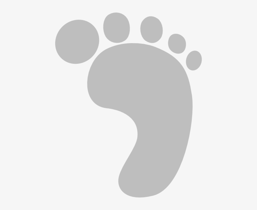 Grey Footprint Clip Art - Baby Footprints Clipart Grey, transparent png #972881