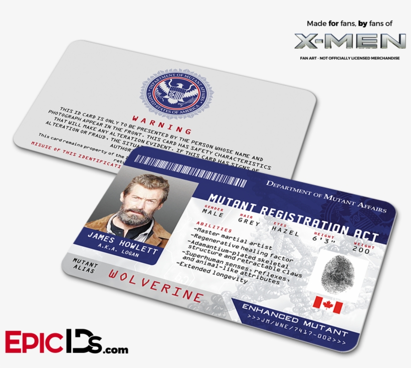 Mutant Registration Act 'x-men' Identification Card - Mutant Registration Act, transparent png #973731