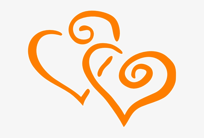 Orange Intertwined Hearts Clip Art - Green And Orange Hearts, transparent png #974094