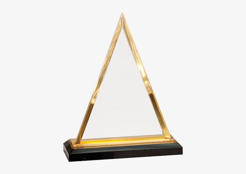 Imp801g Gold Triangle Acrylic Award Base 7 - Gold Triangle Impress Acrylic Award (8") Quantity(6), transparent png #974413
