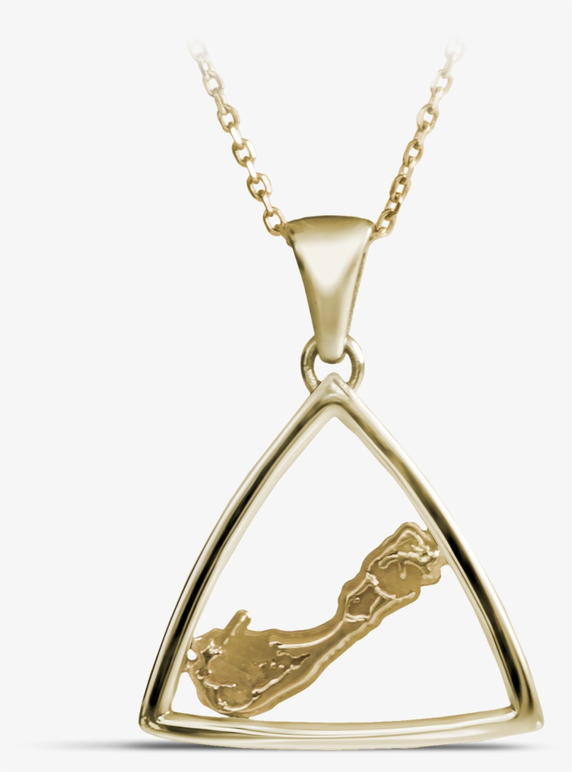 Bermuda Triangle Map In Yellow Gold - Pendant, transparent png #974946