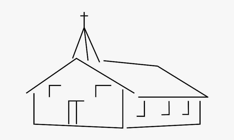 Church, Building, House, School, Black, Outline - Church Building Png, transparent png #975126