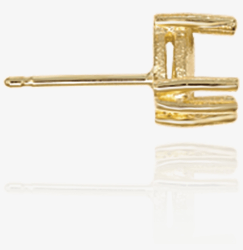 14k Gold Triangle Double Prong Earrings - 14k Triangle Double Prong Earrings (casting), transparent png #975228