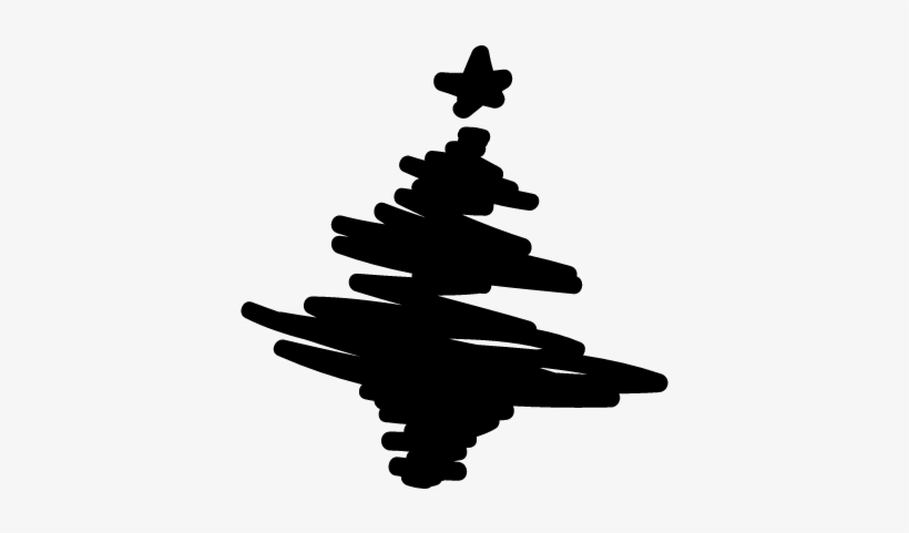Christmas Tree Drawn With Scribbles Vector - Arbol Navidad Garabato Png, transparent png #975712