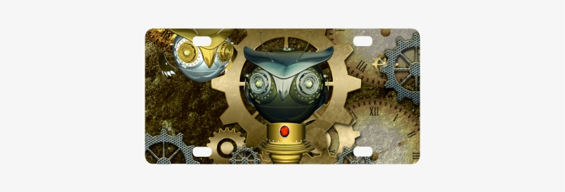 Steampunk, Cute Owl Classic License Plate - Steampunk, Awesome Dark Mechanical Owl Yard Sign, transparent png #975868
