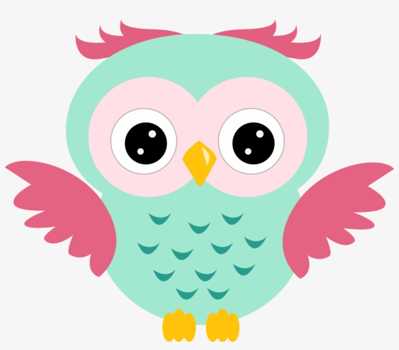 Coruja Rosa E Azul - Cute Owls Png, transparent png #975980