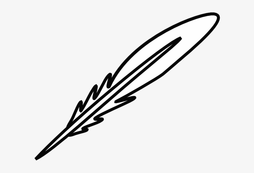 Black And White Feather Clip Art - Feather Pen Clipart Transparent, transparent png #976015