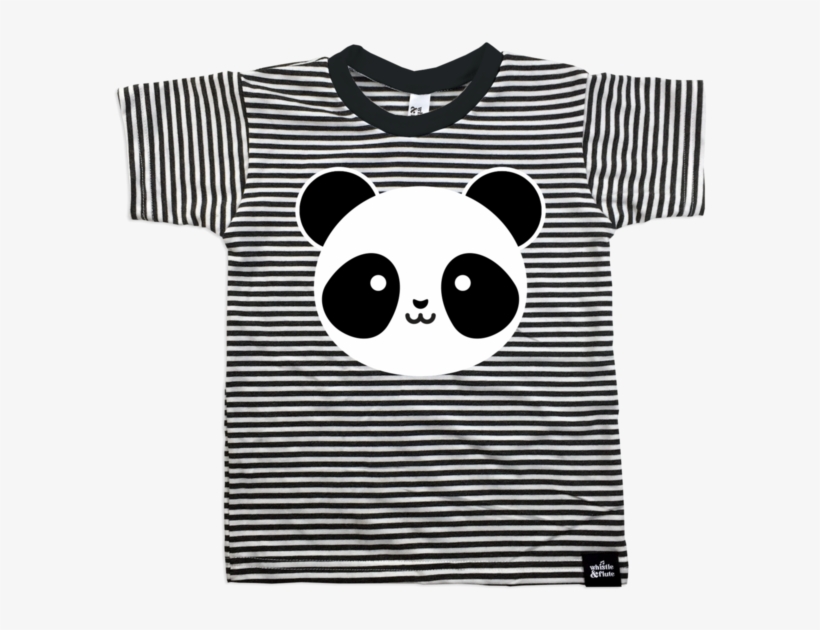 Kawaii Panda Striped T-shirt - Clothing, transparent png #976477