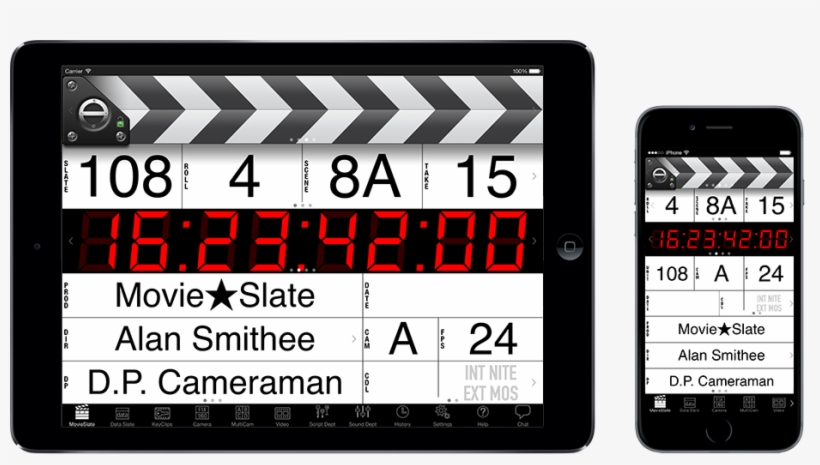 Movieslate Running On Apple Ipad And Iphone - Slate Film, transparent png #976499