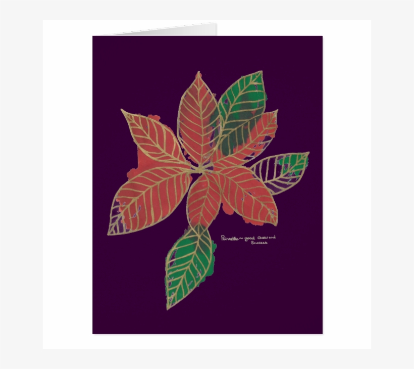 Poinsettia Floriography Inkblot Art Greeting Cards - Greeting Card, transparent png #977100