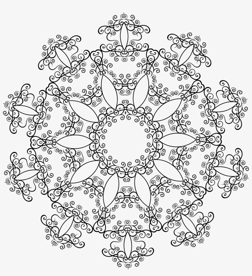 Swooshy Flourish Art Big Image Png - Mandalas Fleurs À Imprimer, transparent png #977882