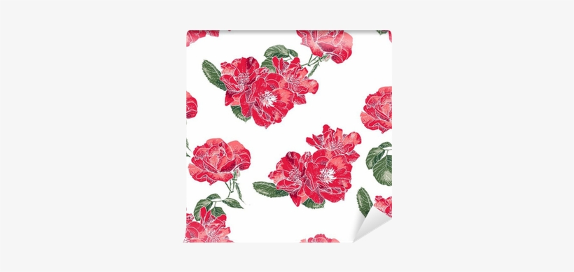 Seamless Pattern With Vintage Roses Wall Mural • Pixers® - Pattern ...