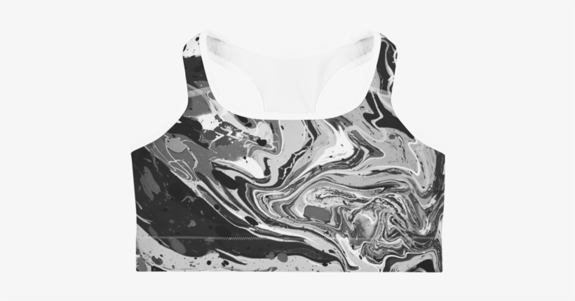 B&w Marble Sports Bra - Sports, transparent png #978145