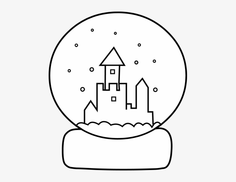 Cute Coloring Page Free Clip Art - Snow Globe Colouring Pages, transparent png #978313